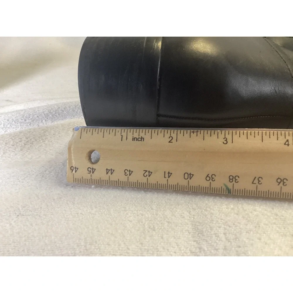 Franco Sarto Cissy Black Leather Knee High Riding Boots Womens 10M Block Heel